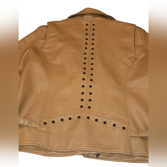 Colleen Lopez Polyurethane Jacket with Stud Accents Brown Size L Exellent - Picture 6 of 11
